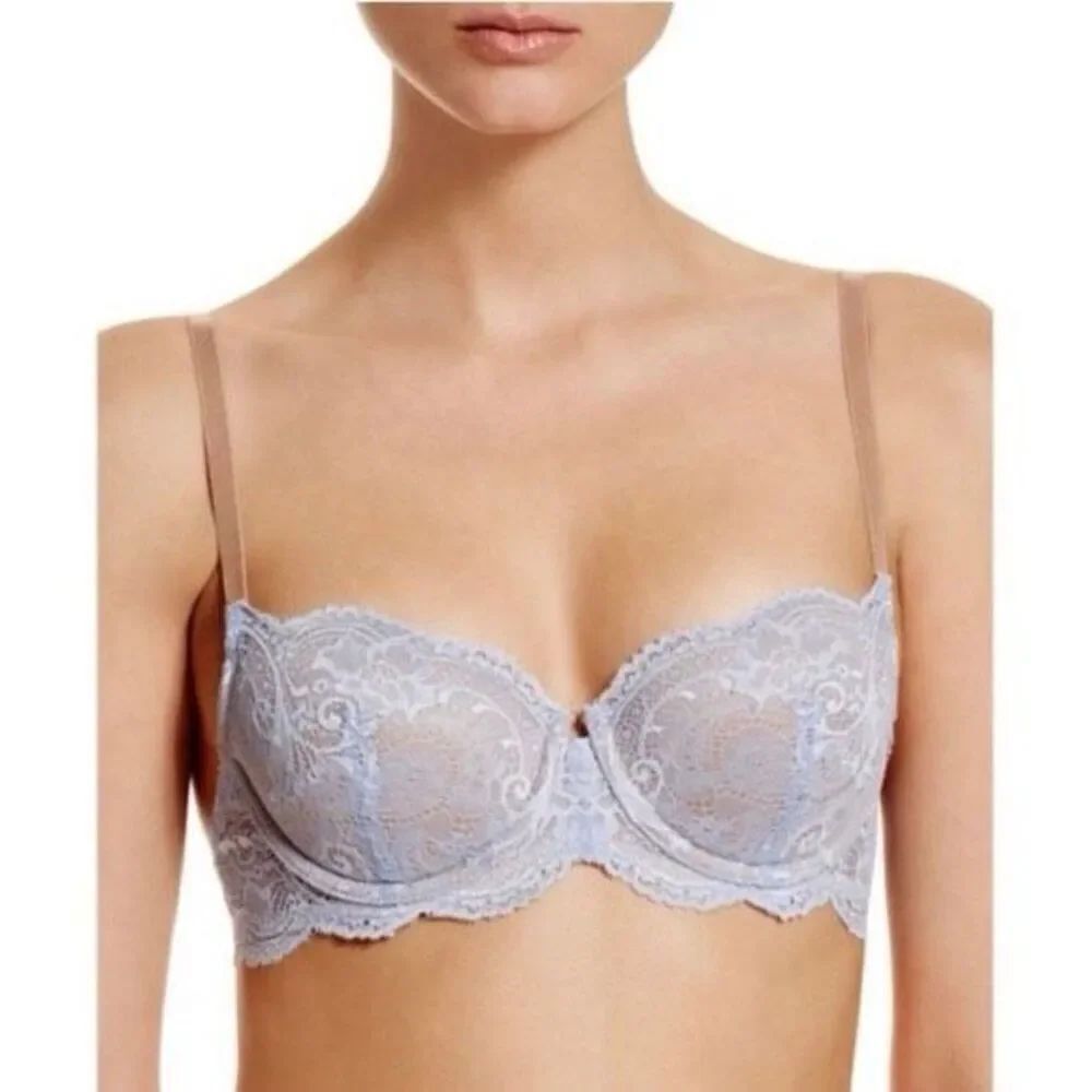 ✨ThirdLove Memory Foam Lace Balconette Sz 34E Lavender/Tan Bra✨